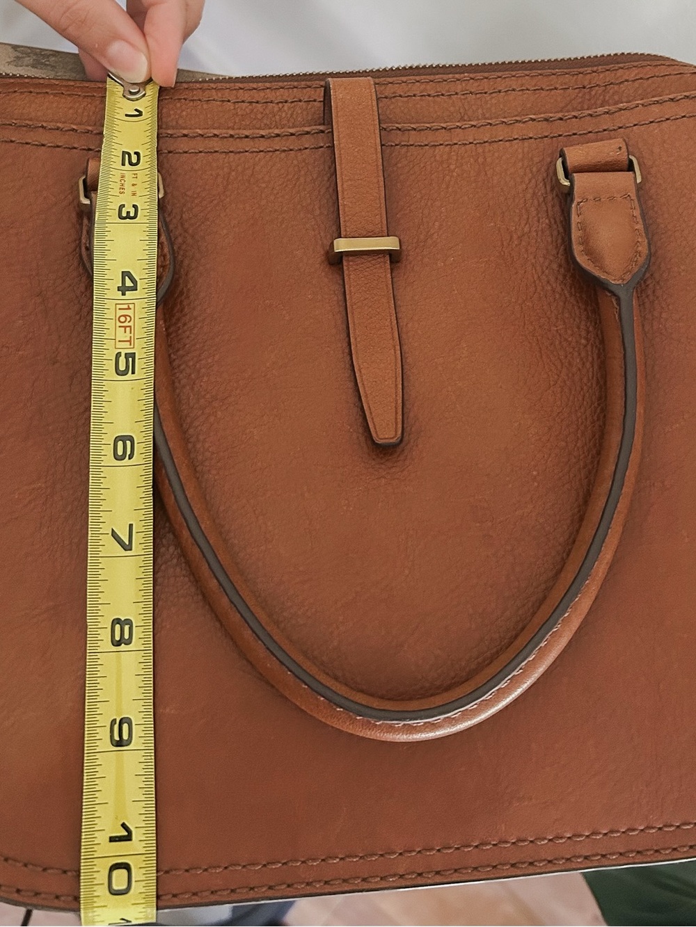 Fossil Ryder Satchel Large leather bag, Streetwear Brown Tan Luxury - Picture 8 of 8